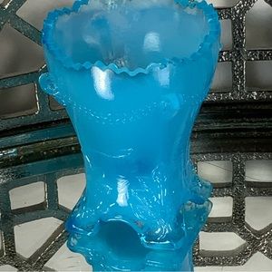 Degenhart Toothpick holder Colonial Drape Blue Vintage Glass